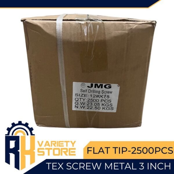 JMG BRAND 3 INCHES TEX SCREW METAL/STEEL SOLD PER BIG BOX (2500PCS) - 1.32 each