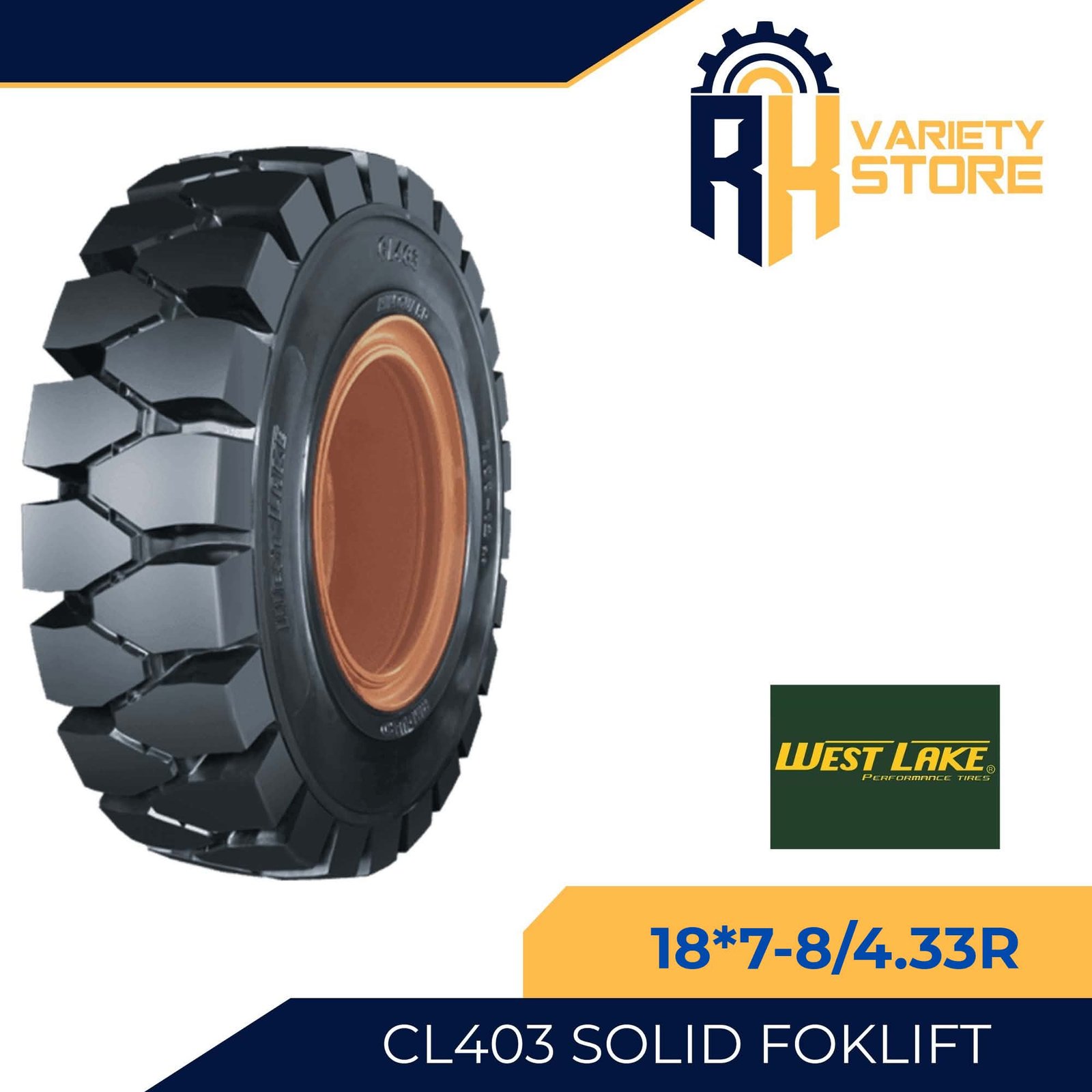 WESTLAKE 18*7.00-8 CL403 SOLID FORKLIFT TIRES CHINA 18*7-8/4.33R