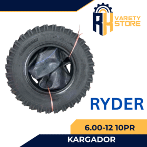 YEAR 2025 INDIA SPEC RYDER BRAND 6.00-12 10PR KARGADOR TIRES (WITH TUBE) 600-12 MADE IN CHINA