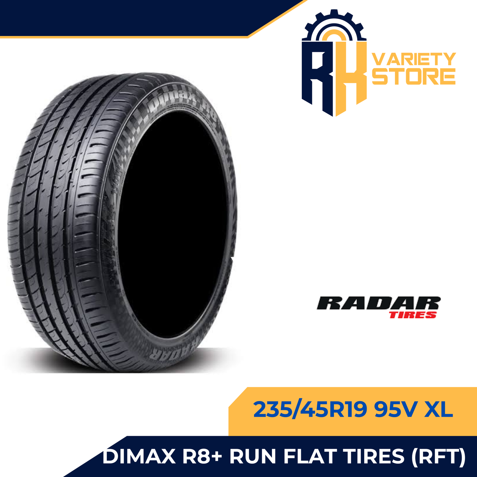 RADAR 235/45R19 95V XL DIMAX R8+ RUN FLAT TIRES (RFT) CHINA