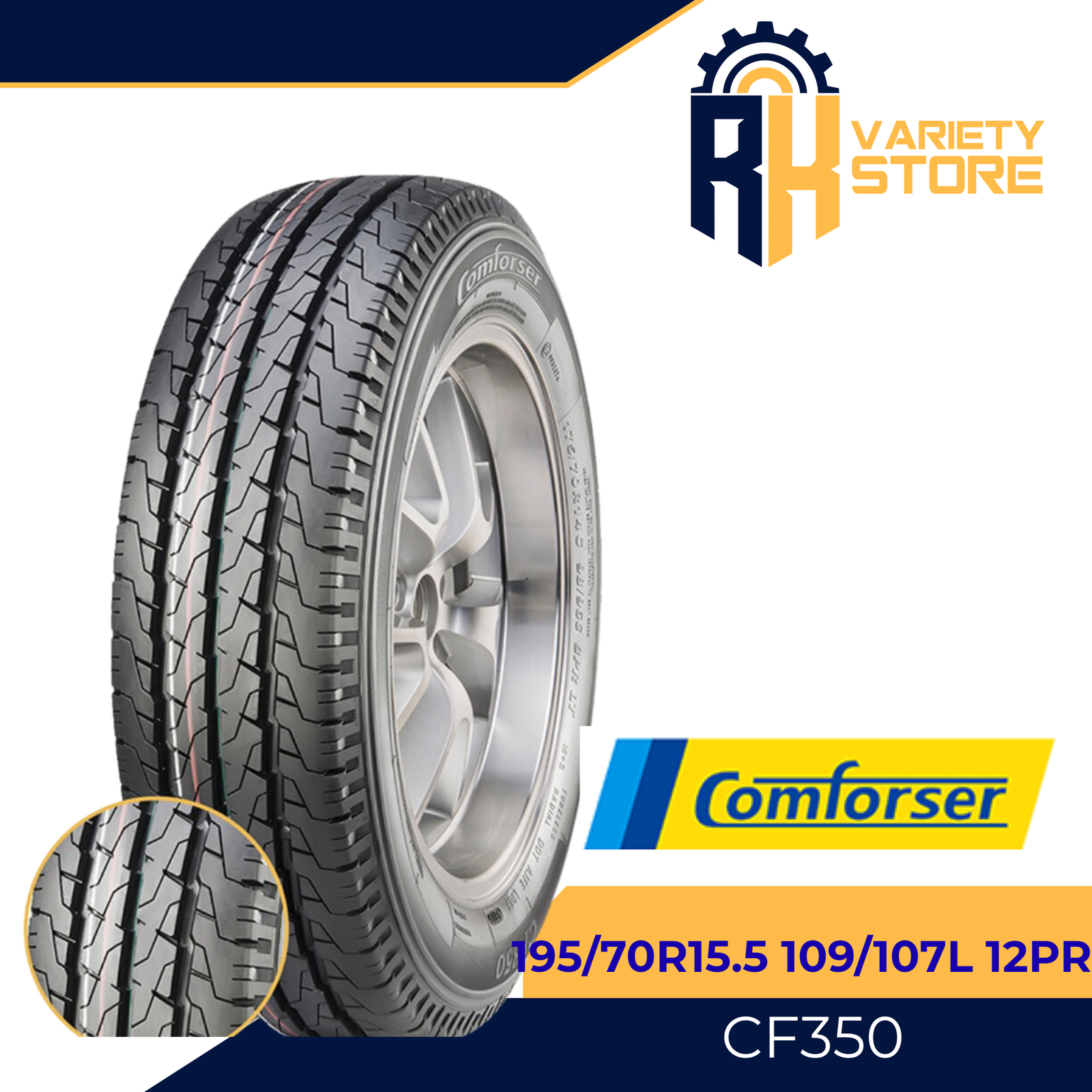 COMFORSER 195/70R15.5 109/107L 12PR CF350 COMMERCIAL TIRE