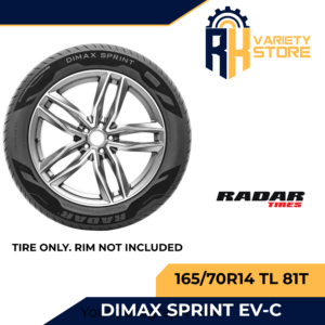 RADAR THAILAND 165/70R14 TL 81T DIMAX SPRINT EV COMPATIBLE ULTRA HIGH PERFORMANCE TIRE