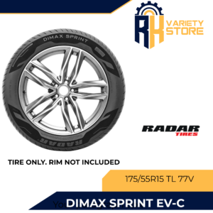 RADAR THAILAND 175/55R15 TL 77V DIMAX SPRINT EV COMPATIBLE ULTRA HIGH PERFORMANCE TIRE