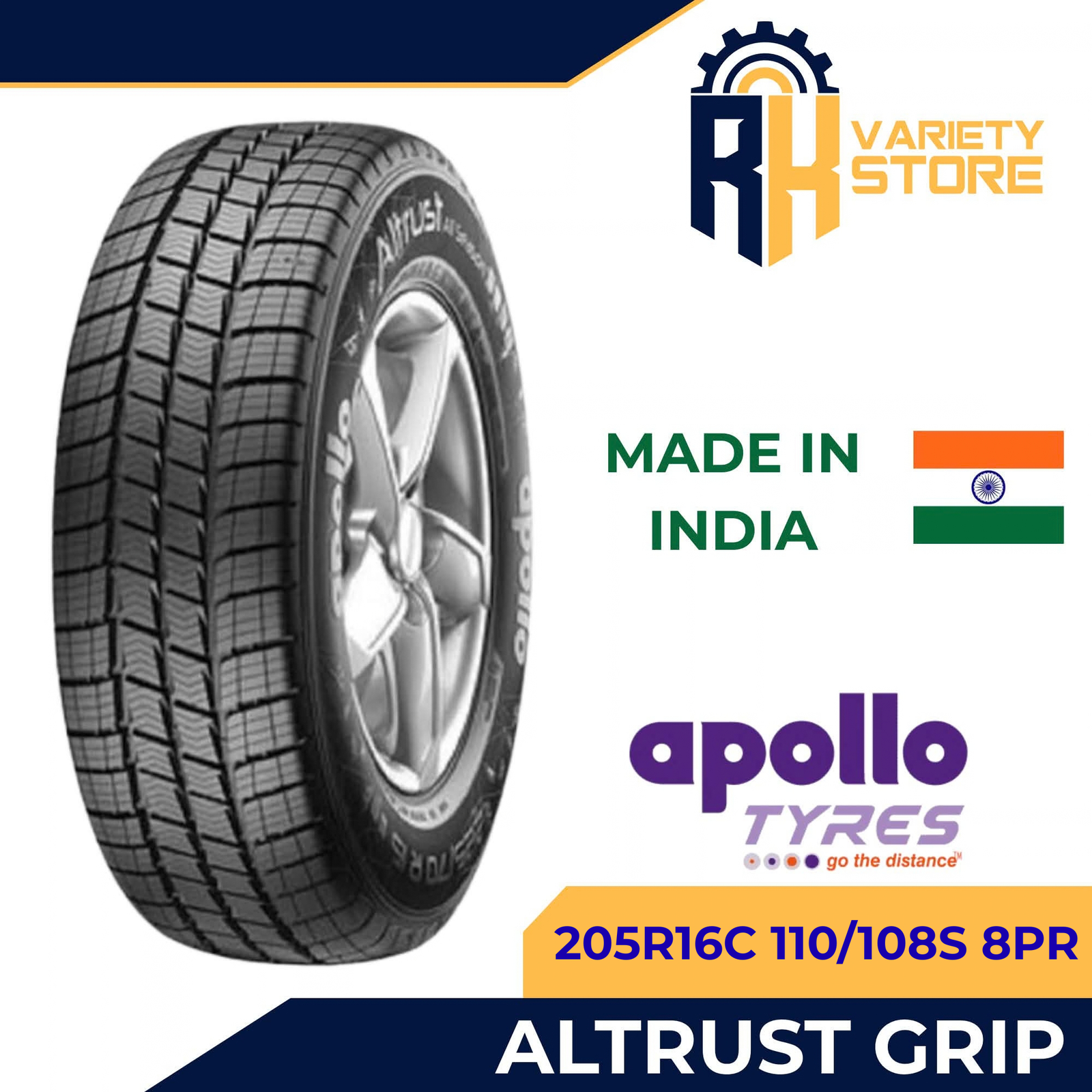 APOLLO 205R16C 110/108 8PR COMMERCIAL TIRE ALTRUST GRIP INDIA